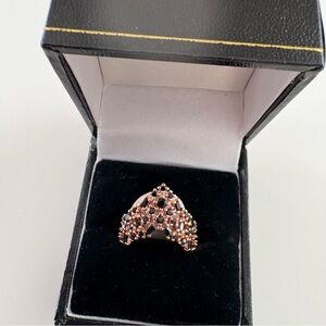 Bomb Party If Fire Had Geometry Ring RG72528 Black Onyx CZ Rose Gold Plating